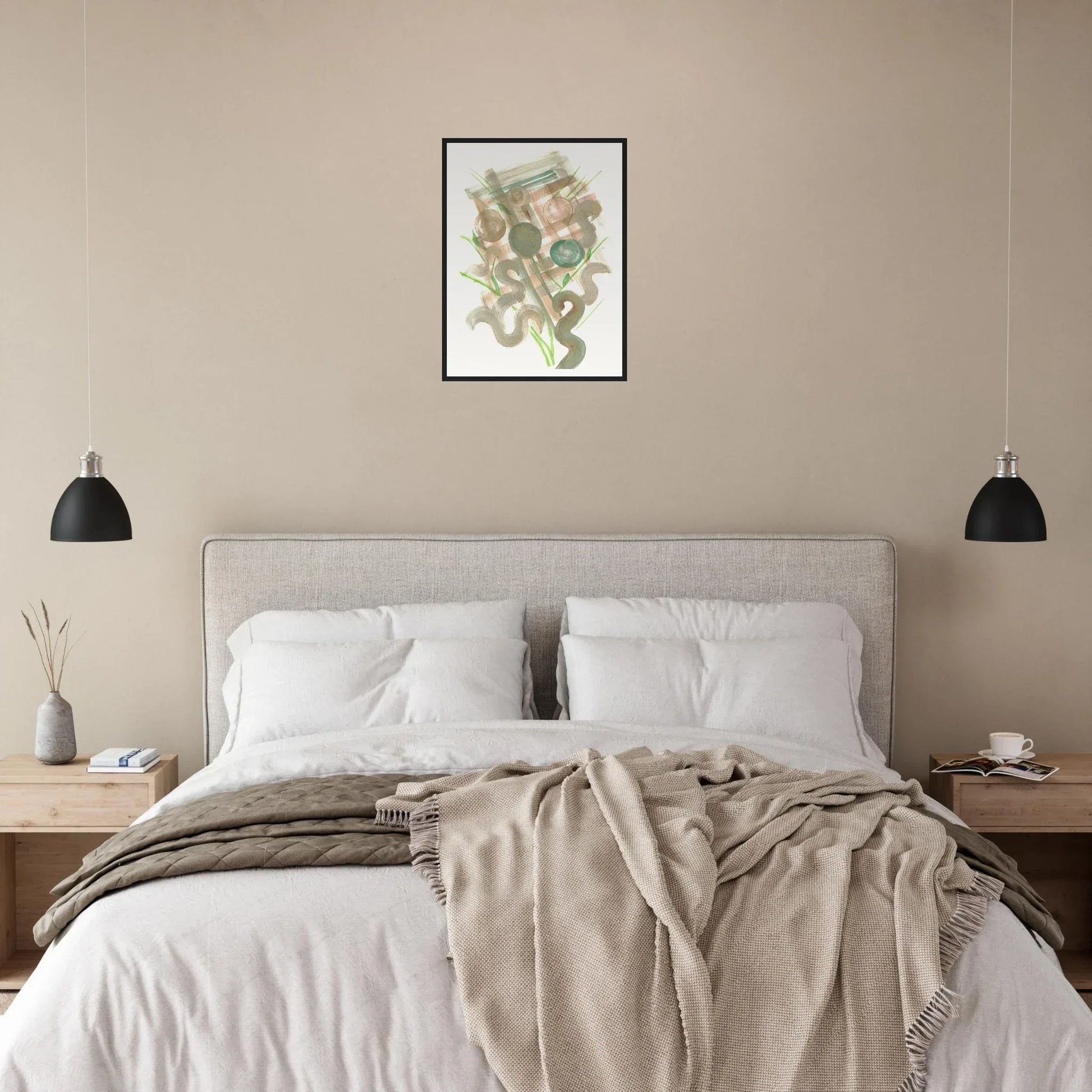 Affiche Encadrée Museum-Quality Matte Paper Wooden Framed Moss Geometry - Laure Leprince - Artiste Peintre