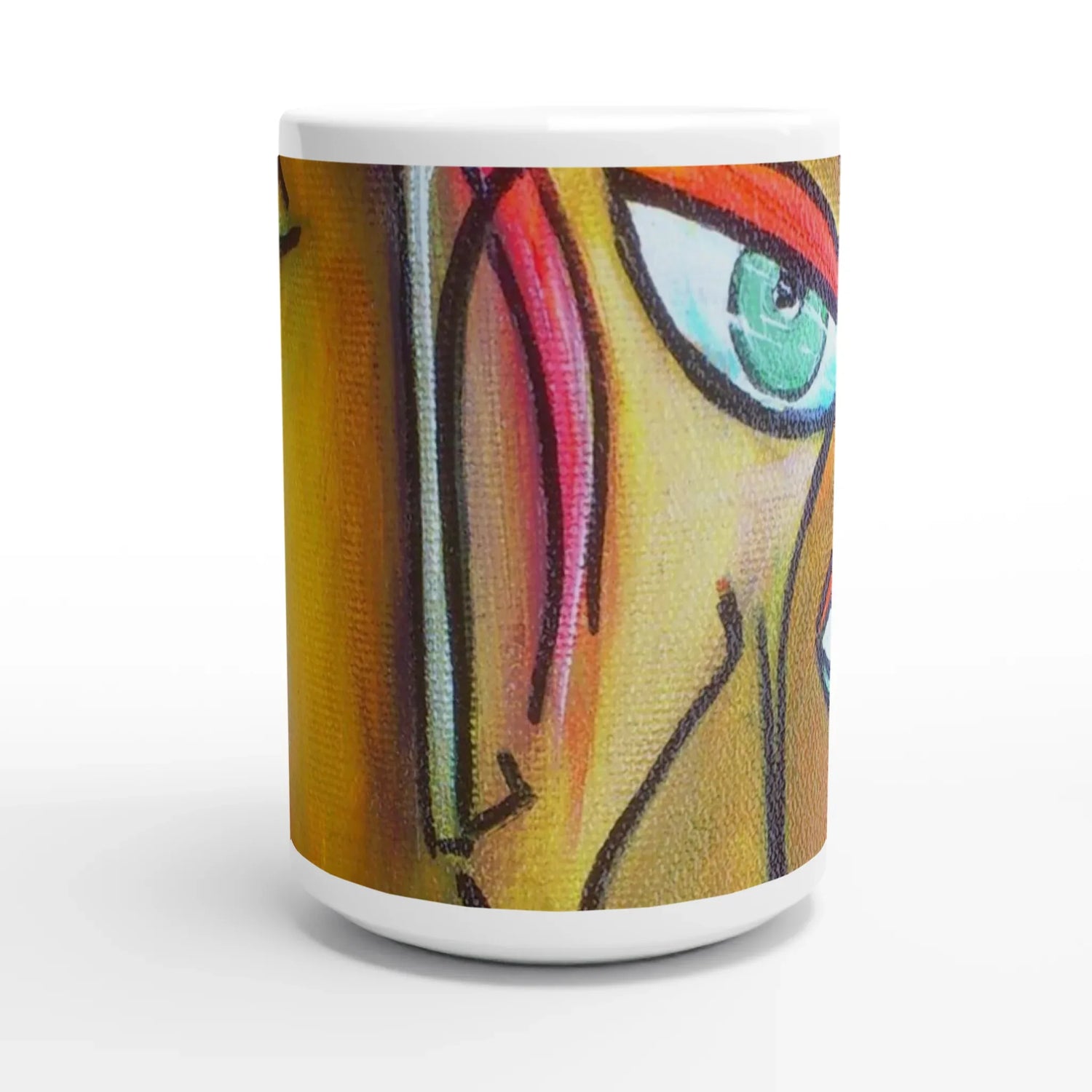 Mug en céramique blanche 44 cl trouncho#2 – Grand format, design et qualité durable - Laure Leprince - Artiste Peintre