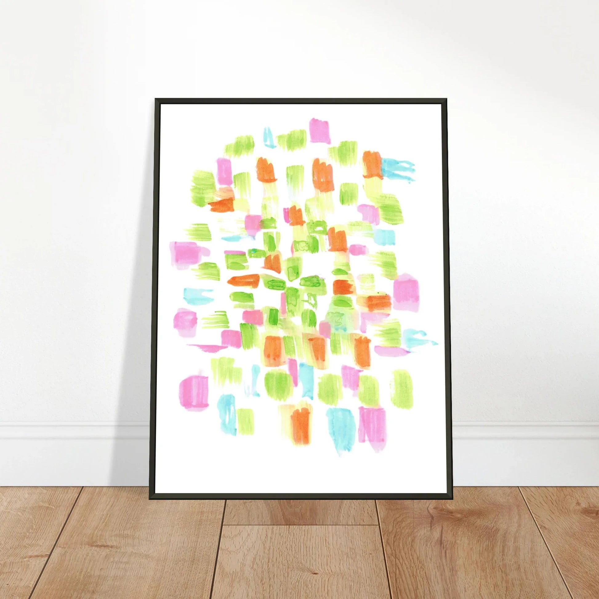 Classic Semi-Glossy Paper Metal Framed Poster Pastel Mosaïc - Laure Leprince - Artiste Peintre