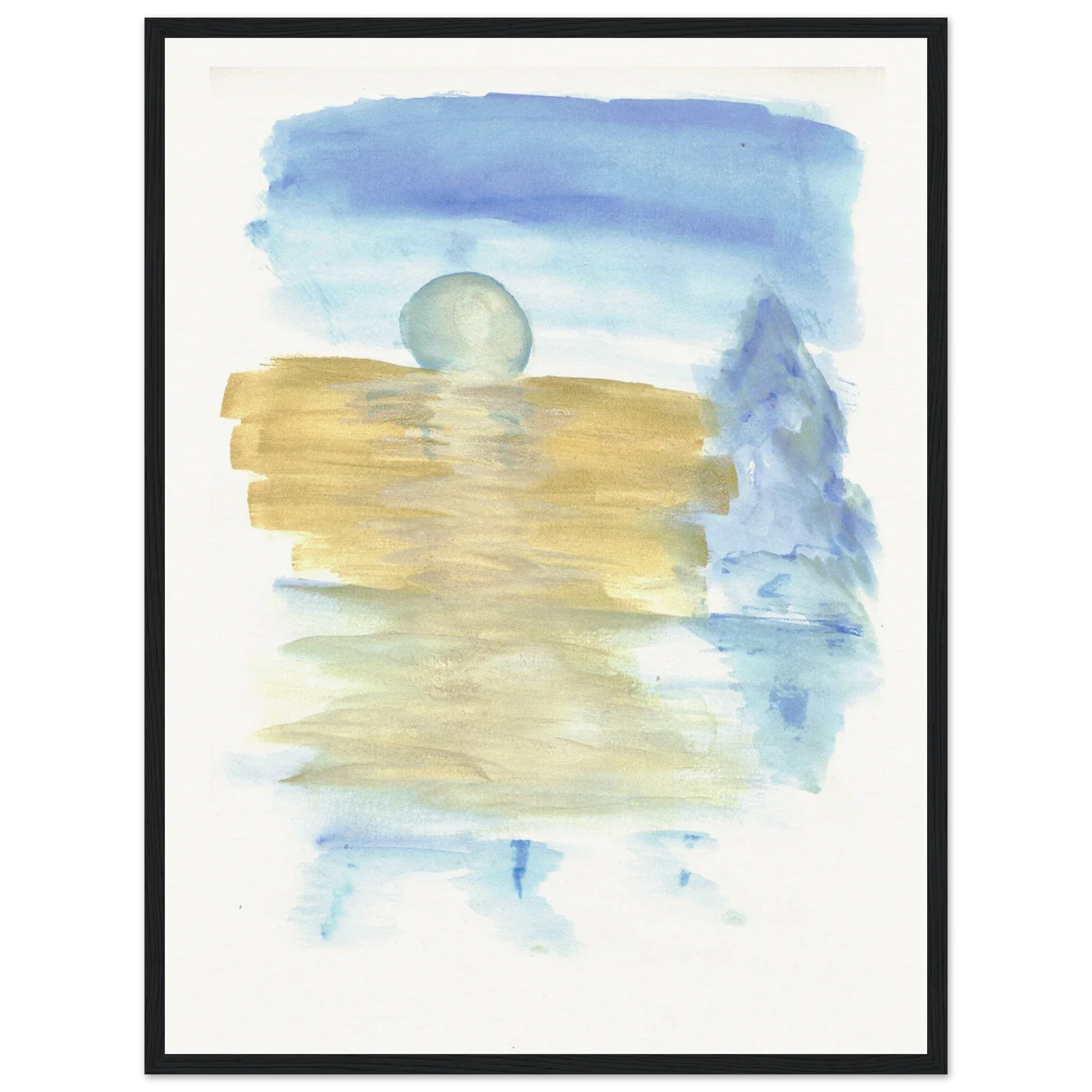 Affiche Encadrée Museum-Quality Matte Paper Wooden Framed Blue Horizon - Laure Leprince - Artiste Peintre