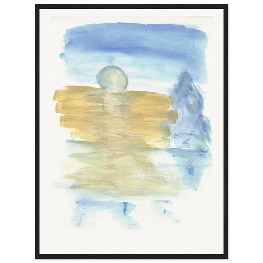 Affiche Encadrée Museum-Quality Matte Paper Wooden Framed Blue Horizon - Laure Leprince - Artiste Peintre