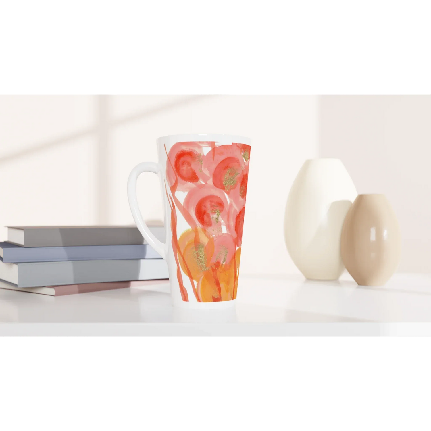 Mug à Latte en Céramique 500 ml Sunrice Flora – Élégant, durable et brillant - Laure Leprince - Artiste Peintre