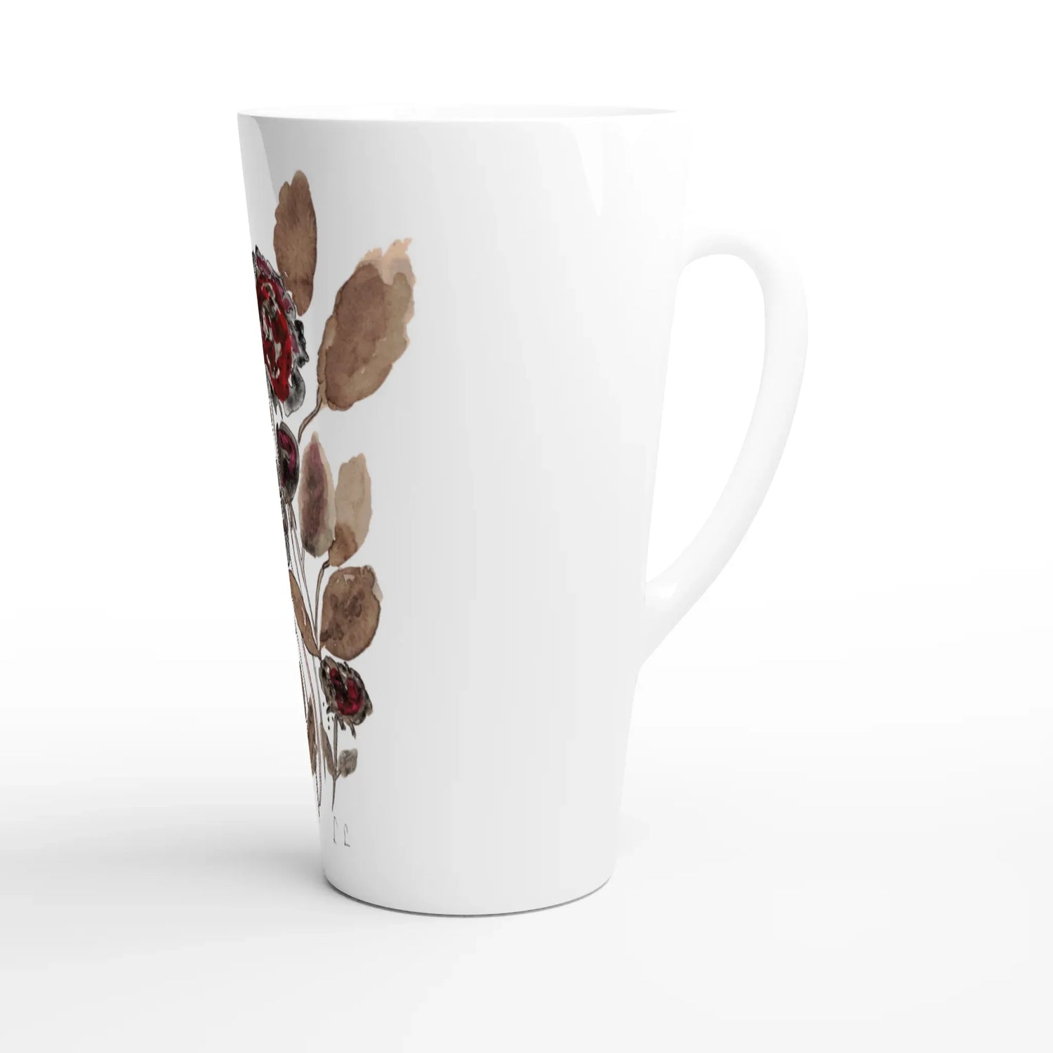 Mug à Latte en Céramique Blanche 500 ml Automne – Élégant, durable et brillant - Laure Leprince - Artiste Peintre