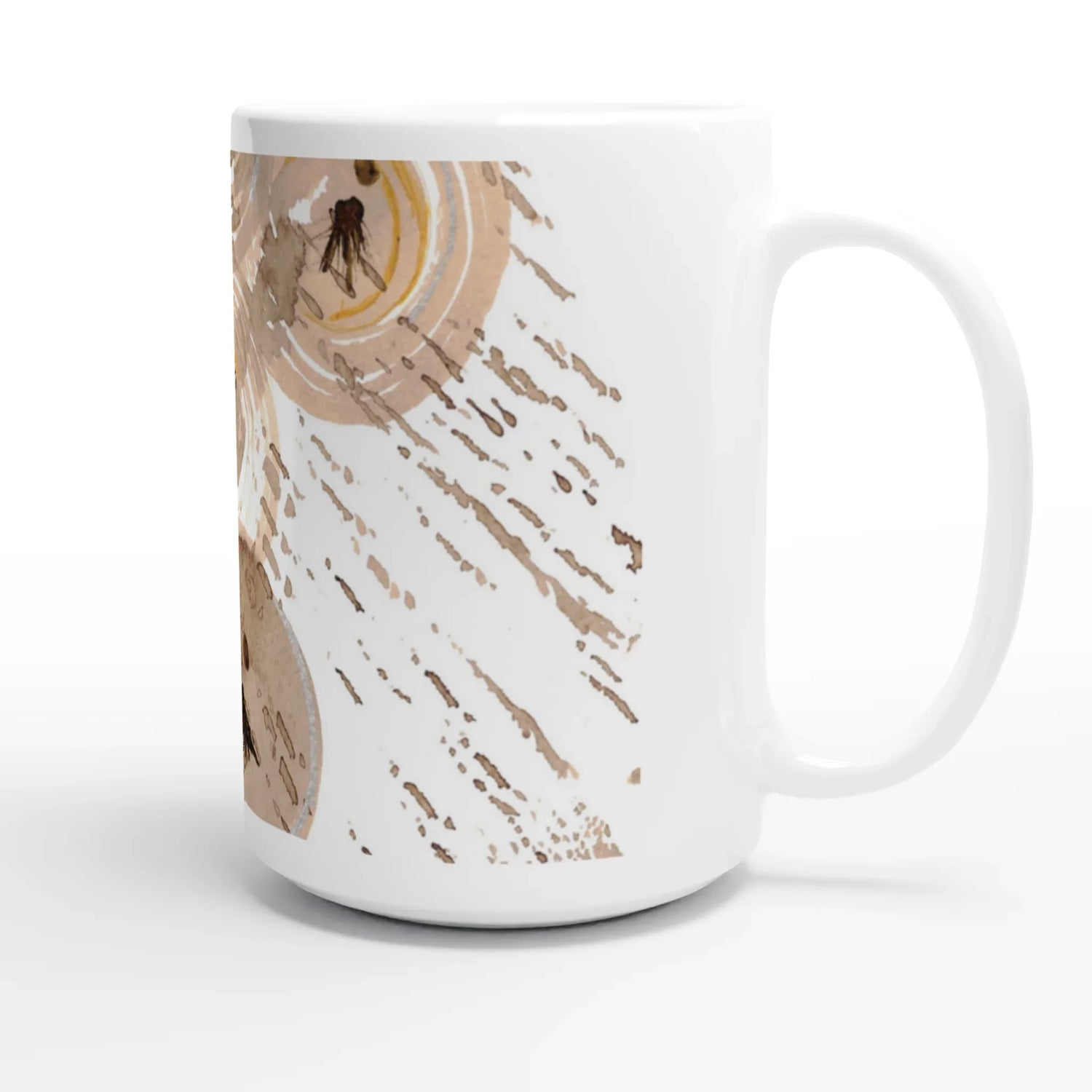 Mug en céramique blanche 44 cl Sables stellaires – Grand format, design et qualité durable - Laure Leprince - Artiste Peintre