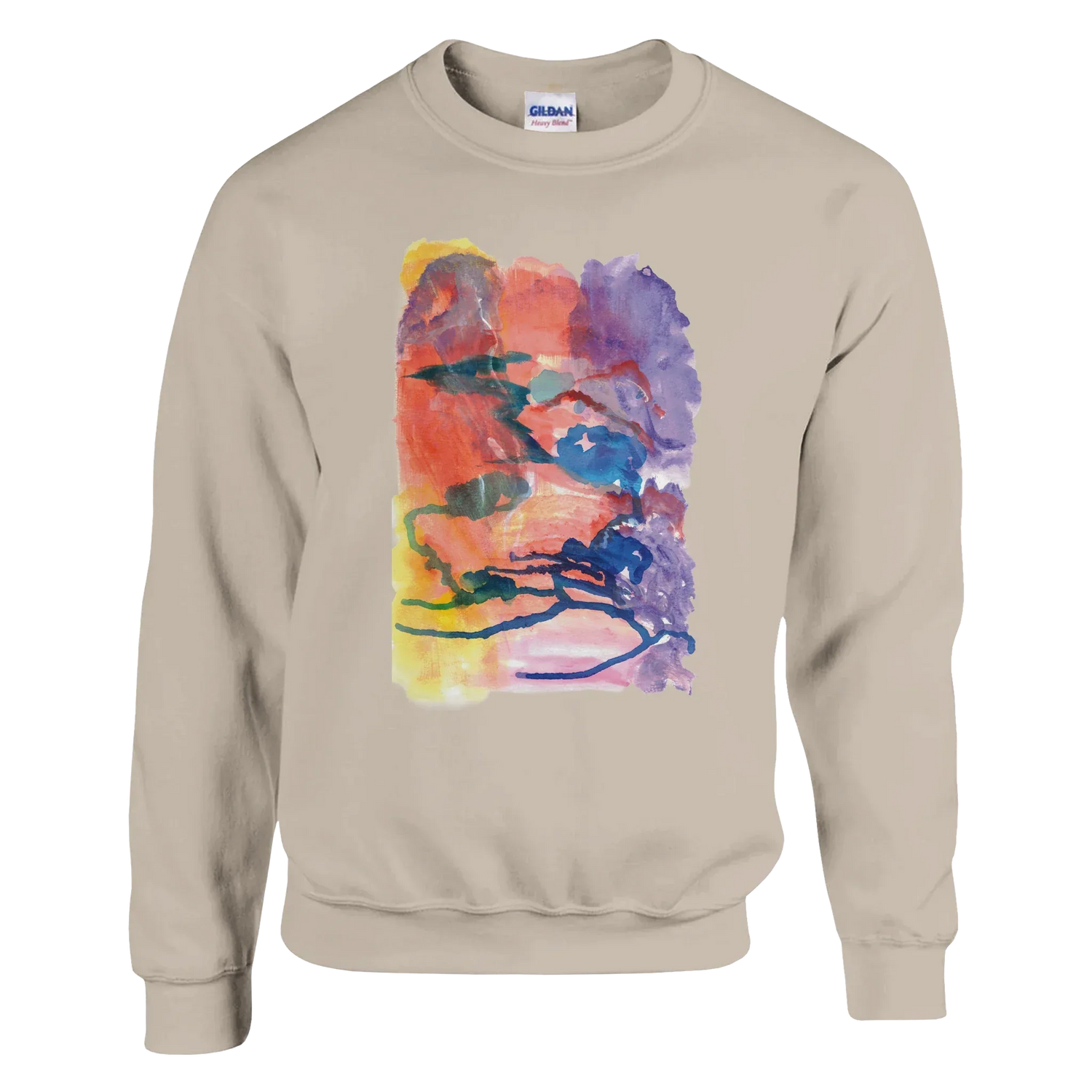 Sweatshirt Unisexe Classique Neon mirage – Impression Artistique Multicolore - Laure Leprince - Artiste Peintre
