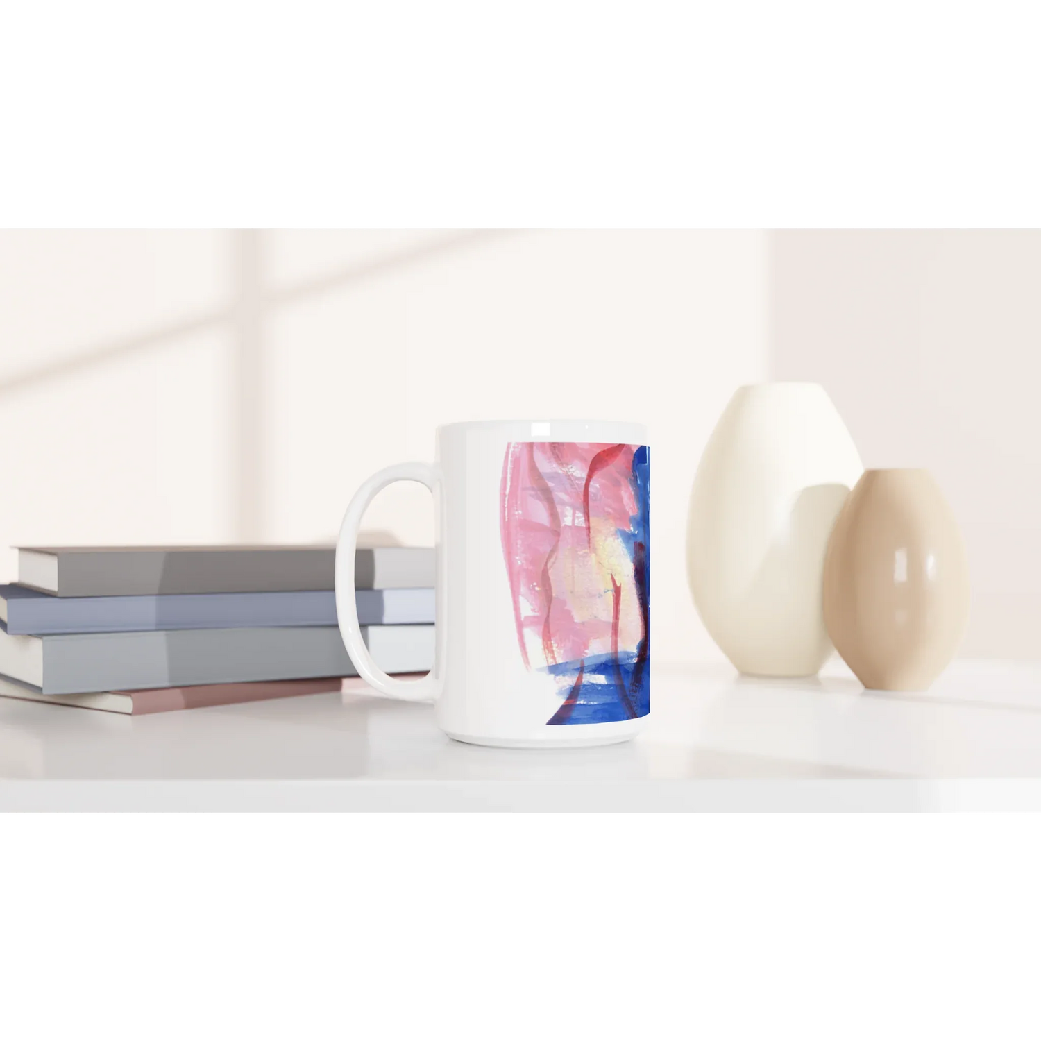 Mug en céramique blanche 44 cl Midnight Siren – Grand format, design et qualité durable - Laure Leprince - Artiste Peintre