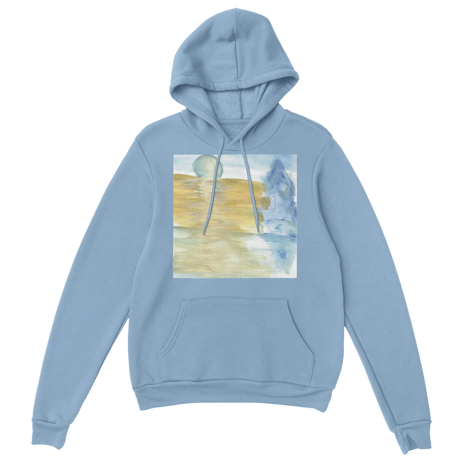 Sweat à capuche unisexe artistique Blue Horizon Gildan® 18500 White - Laure Leprince - Artiste Peintre