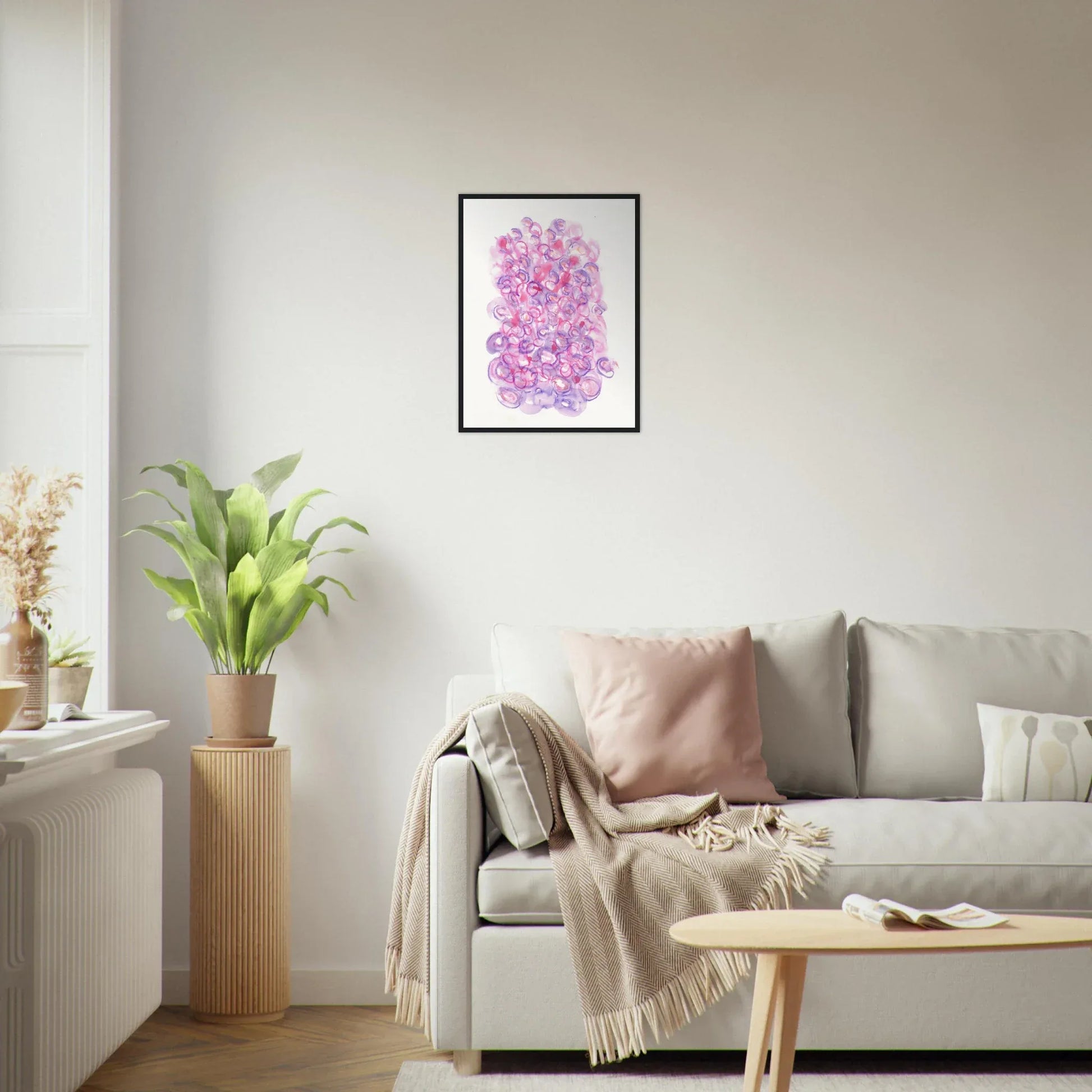 Affiche Encadrée Museum-Quality Matte Paper Wooden Framed Floraison Intime - Laure Leprince - Artiste Peintre