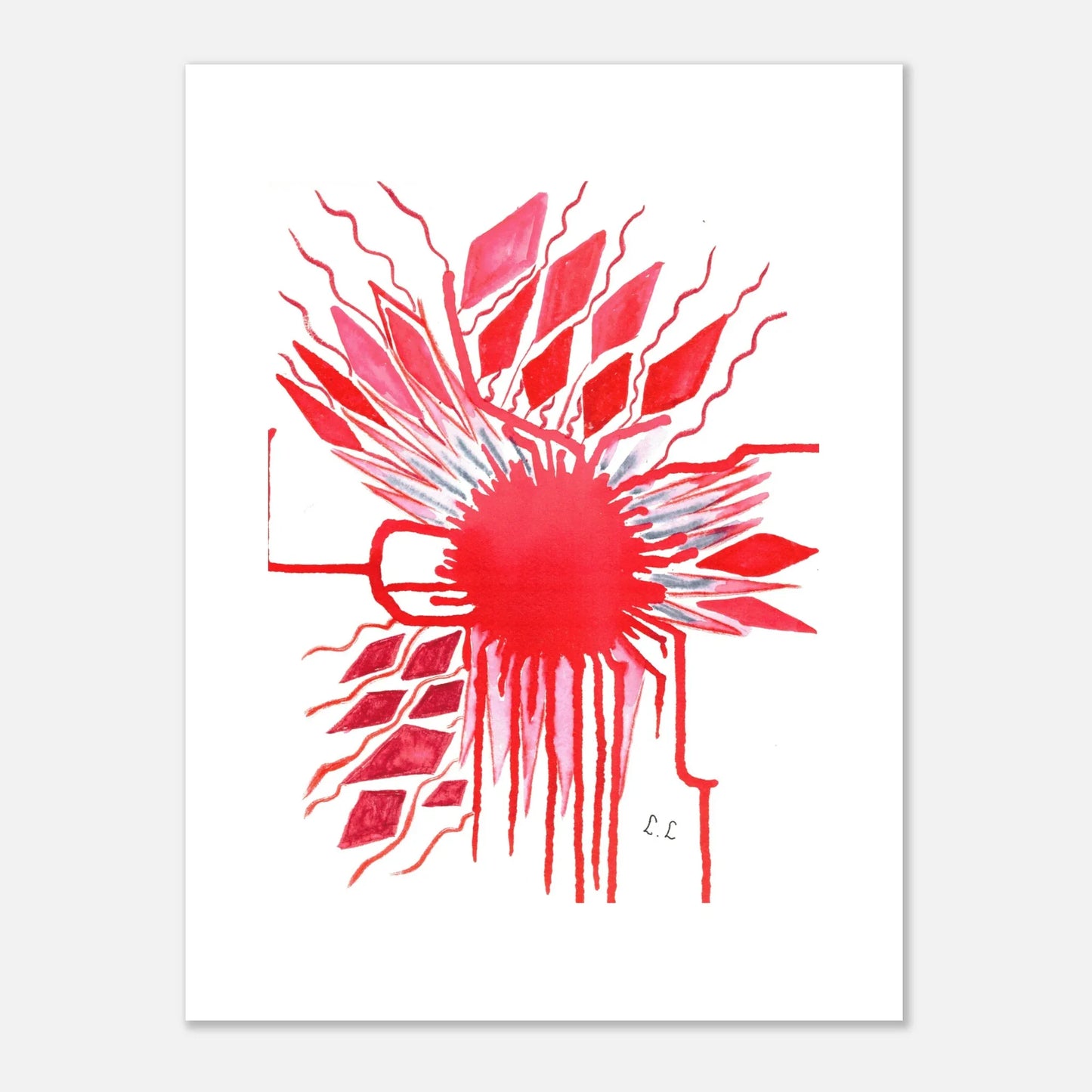 Affiche premium sur papier mat Rouge – Art mural de qualité supérieure - Laure Leprince - Artiste Peintre