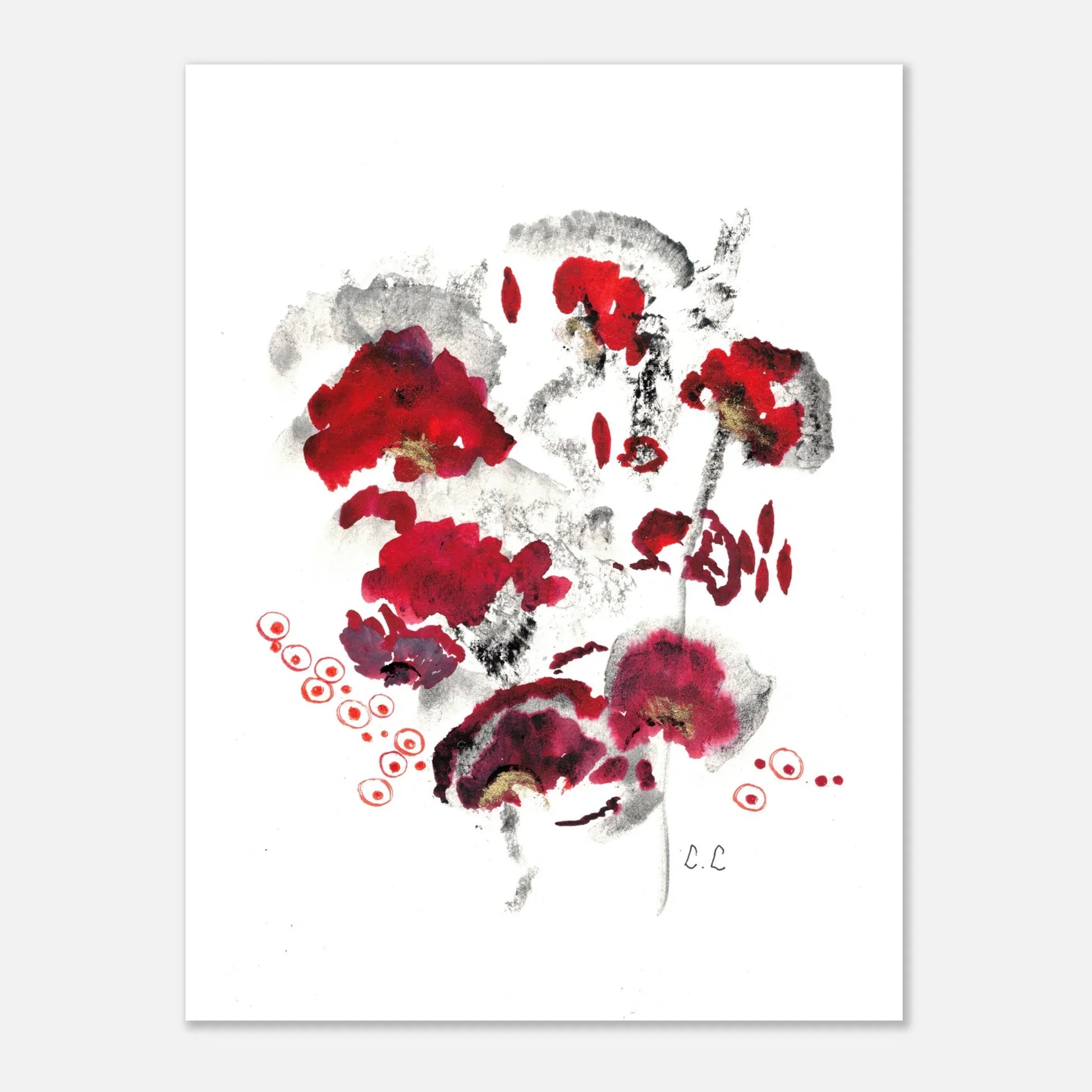 Affiche premium sur papier mat Pavots – Art mural de qualité supérieure - Laure Leprince - Artiste Peintre