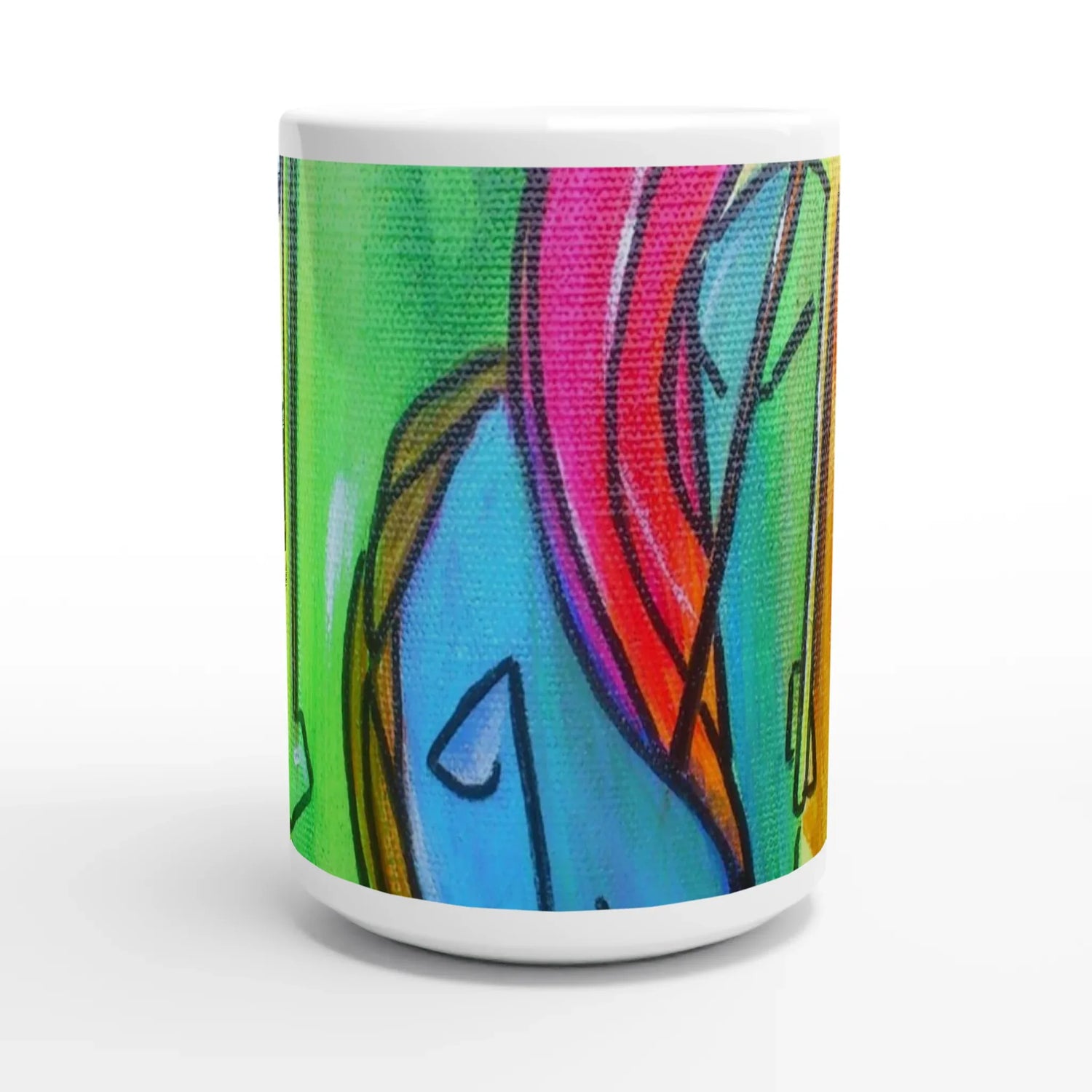 Mug en céramique blanche 44 cl trouncho – Grand format, design et qualité durable - Laure Leprince - Artiste Peintre