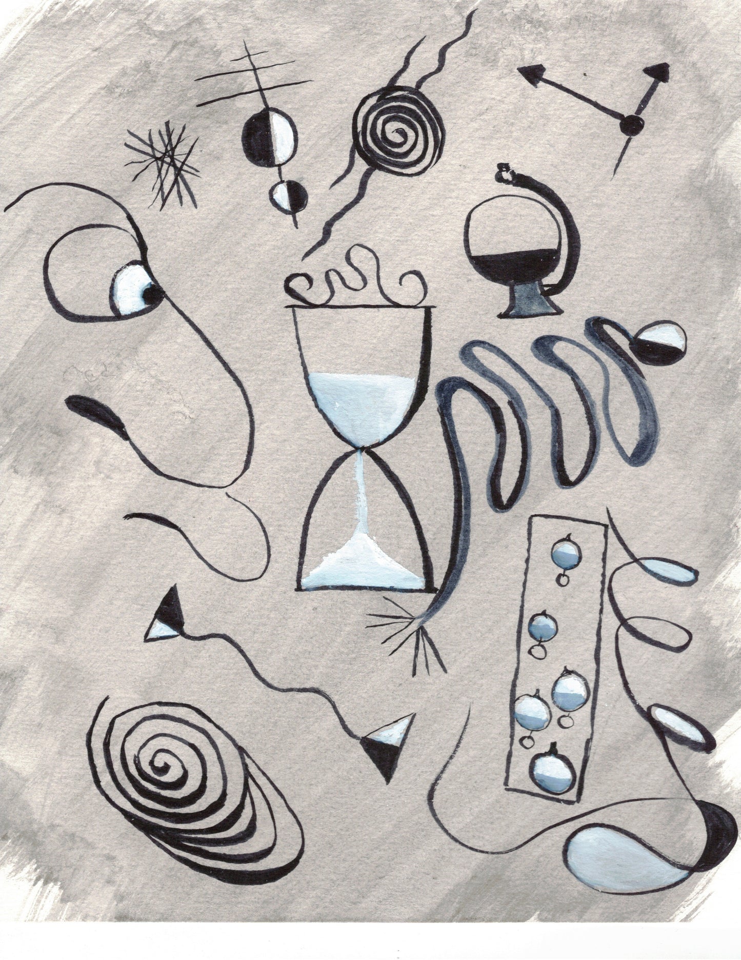 Aquarelle originale Le Temps Passé
