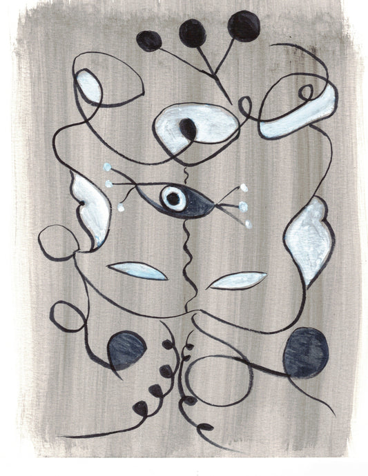 Aquarelle originale Le Masque