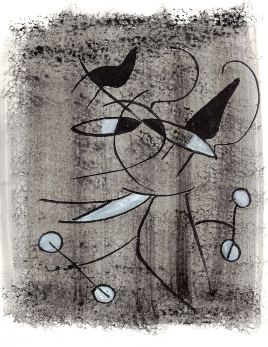 Aquarelle originale Chat Haltérophile