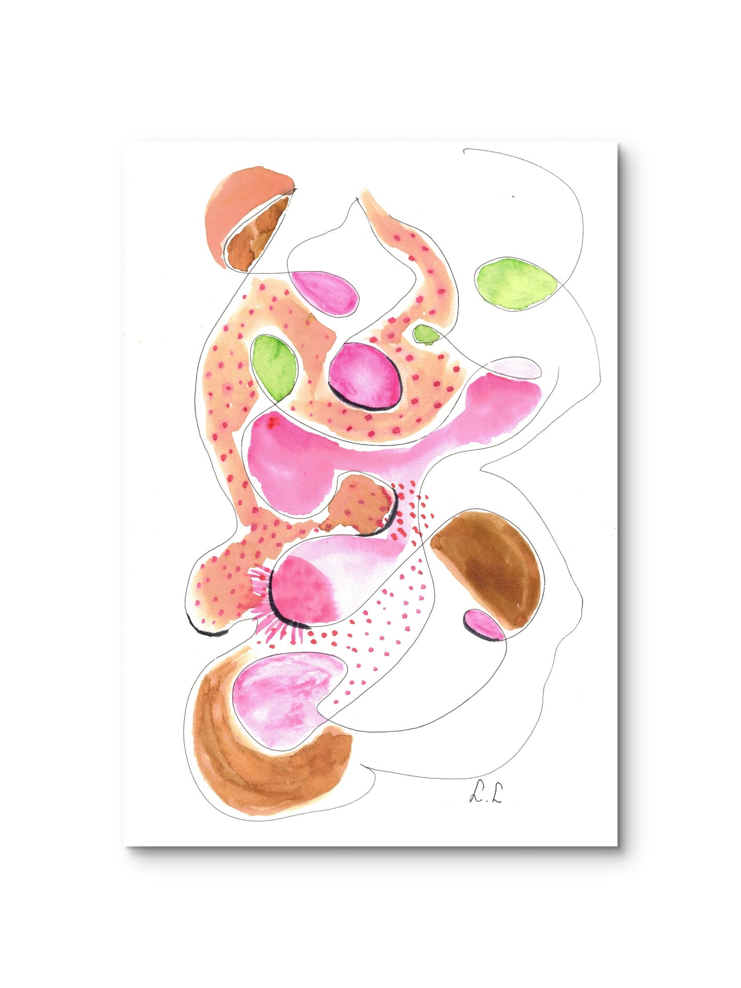 Morphologies roses – aquarelle abstraite | Laure Leprince