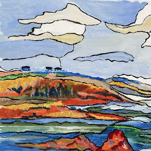 Bord de mer - Coastal Landscape Acrylic Painting - Mediterranean Seascape by Laure Leprince