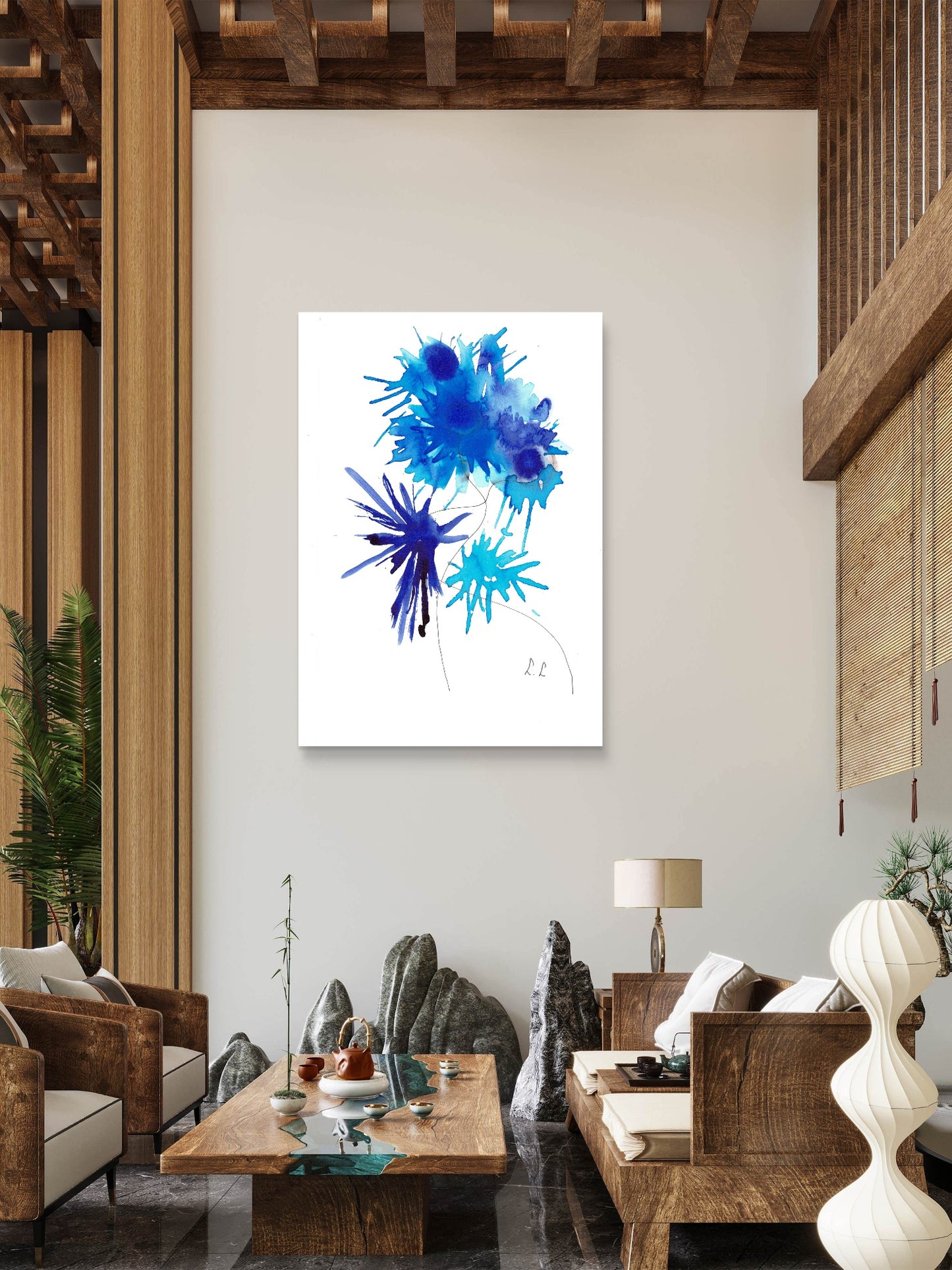 Affiche Floraison pop – aquarelle abstraite | Laure Leprince