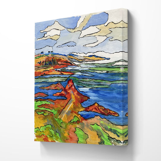 Bord de mer - Coastal Landscape Acrylic Painting - Mediterranean Seascape by Laure Leprince