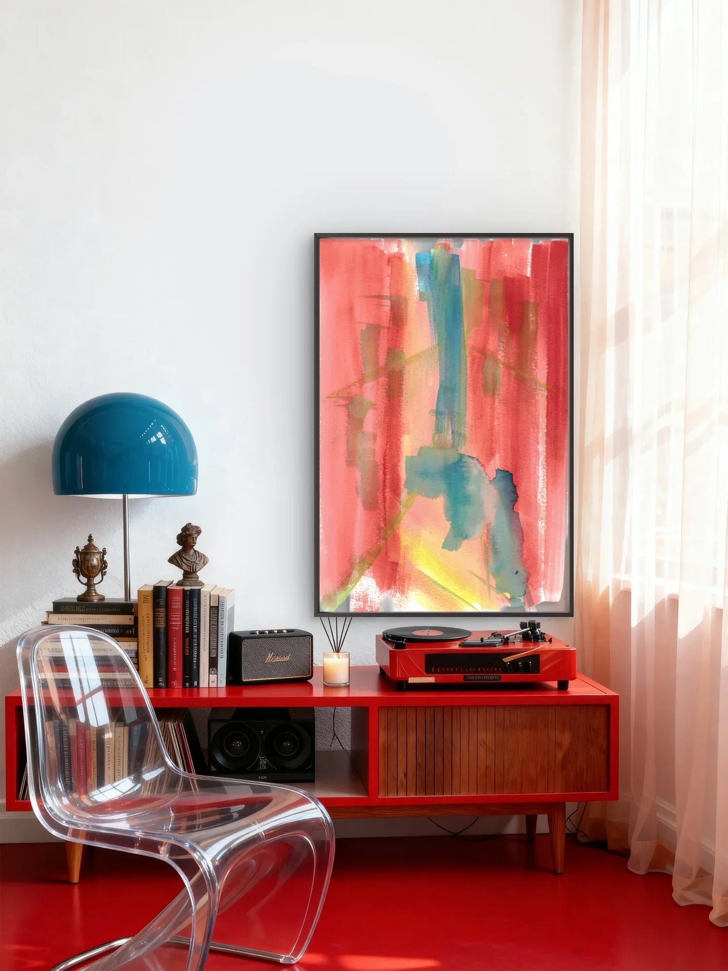 Abstract Watercolor Canvas Art Color Surge – Coastal Elegance & Sustainable Design - Laure Leprince - Artiste Peintre