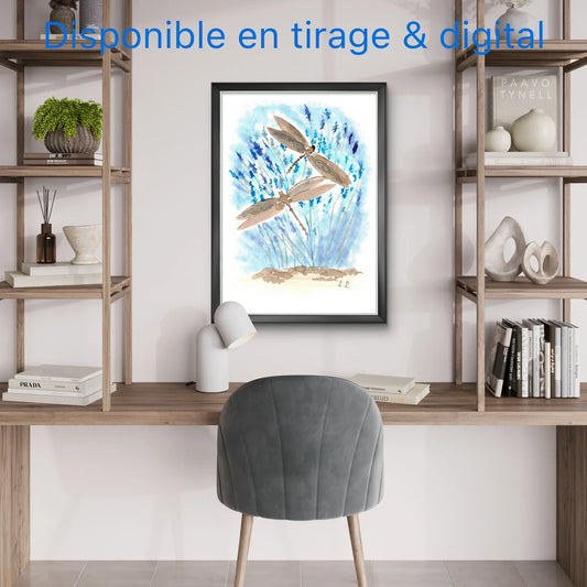 🎨 Souffle bleu – Aquarelle intuitive par Laure Leprince - Laure Leprince - Artiste Peintre