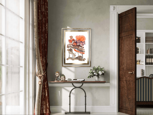 Poster Canopée rousse – aquarelle abstraite Marrons| Laure Leprince