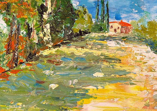 Peinture au Couteau œuvre Originale Numérique Mas Rouge