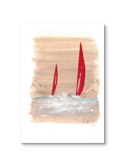 🎨 Voiles rouges – Aquarelle intuitive par Laure Leprince
