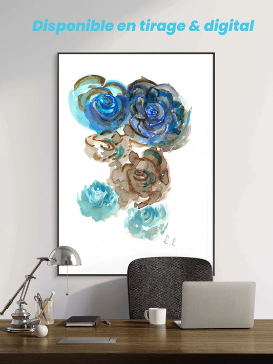 🌊 Tourbillon turquoise – Aquarelle intuitive par Laure Leprince - Laure Leprince - Artiste Peintre
