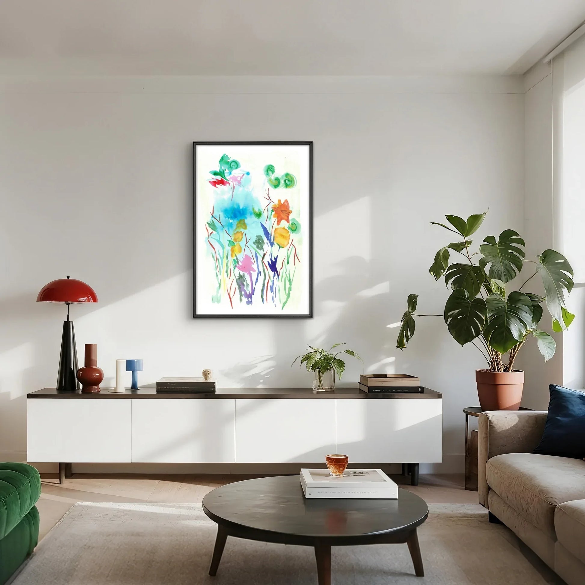 Affiche Premium Papier Mat Encadrée Aluminium Jardin Lumineux – Élégance et qualité intemporelle - Laure Leprince - Artiste Peintre