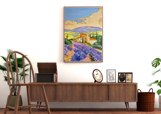 Affiche Encadrée Museum-Quality Matte Paper Aluminium Framed Mas en Provence - Laure Leprince - Artiste Peintre