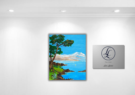 Baie Méditerranée - Mediterranean Bay Oil Painting - French Riviera Landscape by Laure Leprince