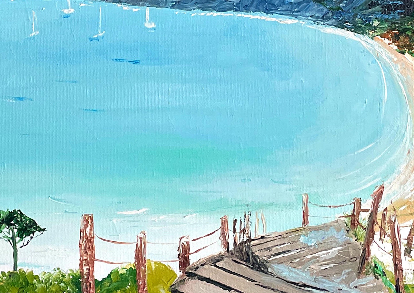 Peinture au Couteau œuvre Originale Numérique Les îles d'Or