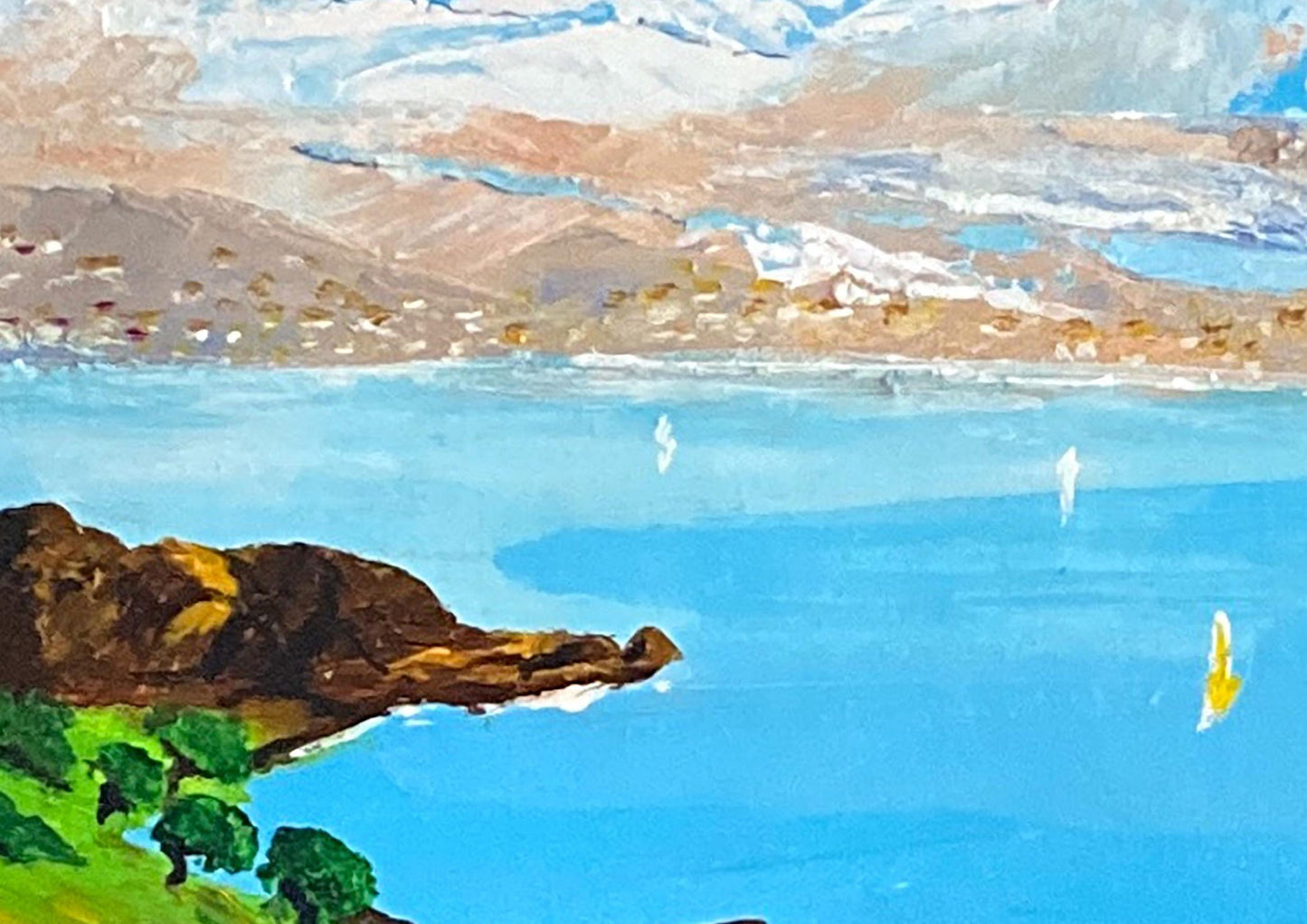 Baie Méditerranée - Mediterranean Bay Oil Painting - French Riviera Landscape by Laure Leprince