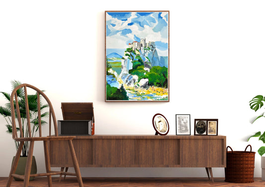 Peinture au Couteau œuvre Originale Numérique Les Baux de Provence - Laure Leprince - Artiste Peintre