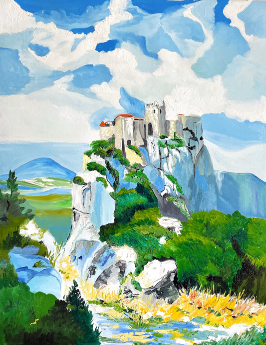 Peinture au Couteau œuvre Originale Numérique Les Baux de Provence