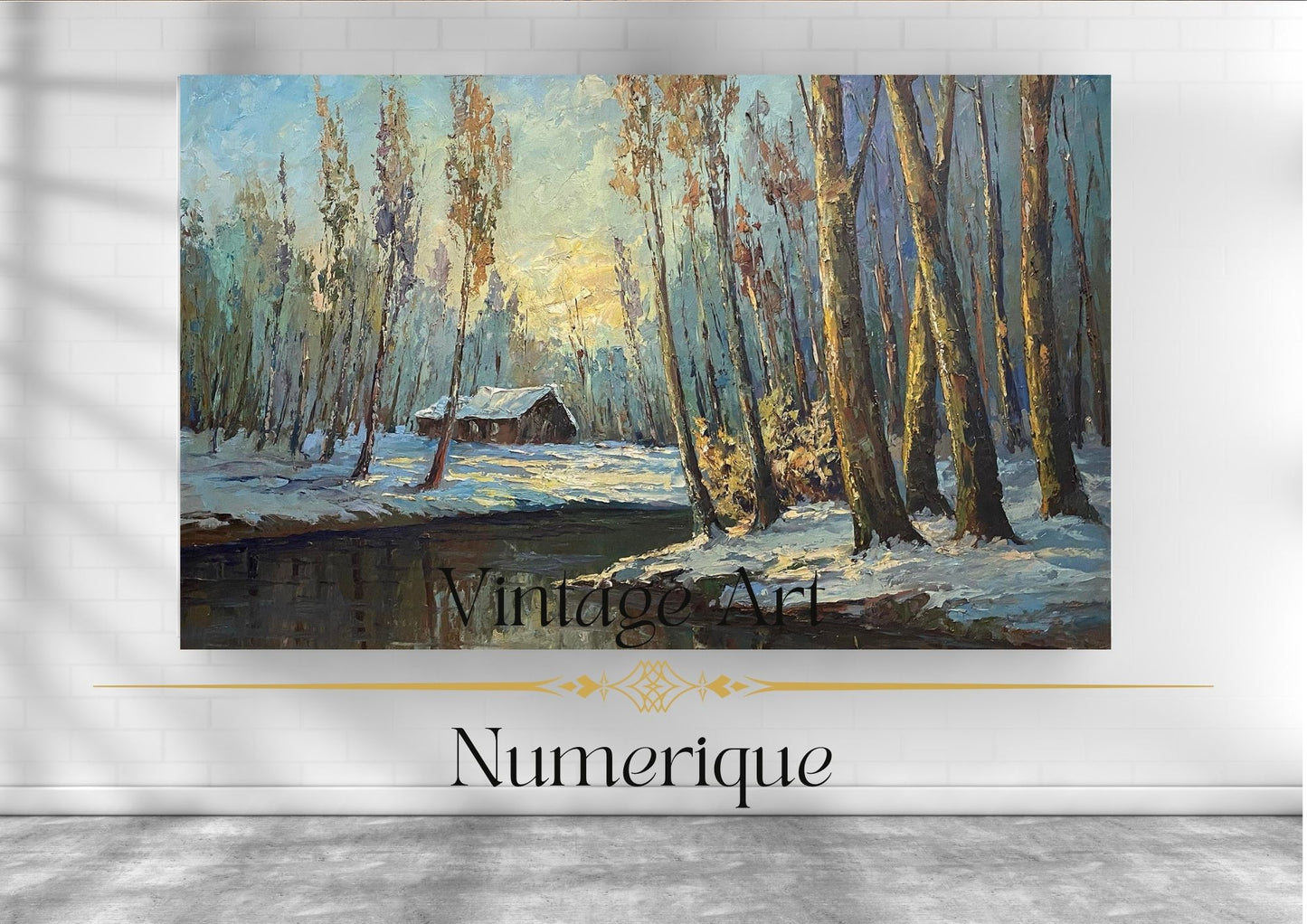 Peinture au Couteau œuvre Originale Numérique Rivière Alpine