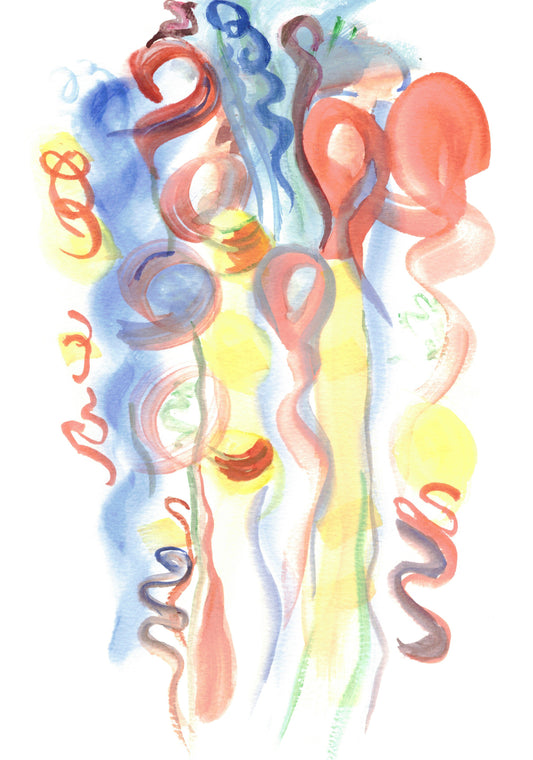 Aquarelle œuvre Originale Numérique | Coloriage inversé | Collection d'art thérapeutique 002