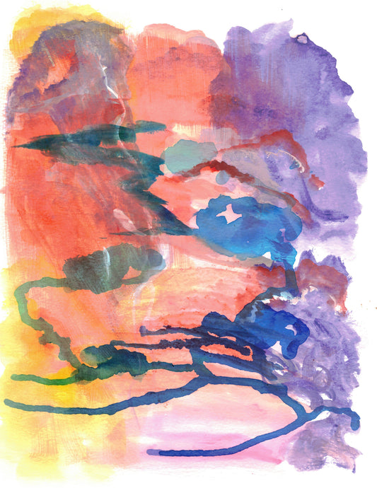 Aquarelle œuvre Originale Numérique | Coloriage inversé | Collection d'art thérapeutique 006
