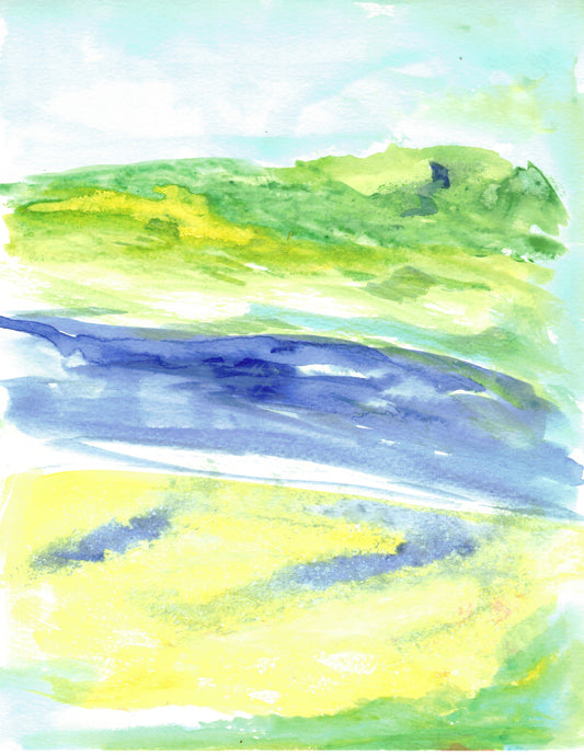 Aquarelle œuvre Originale en téléchargement | Coloriage inversé | Collection d'art thérapeutique 014