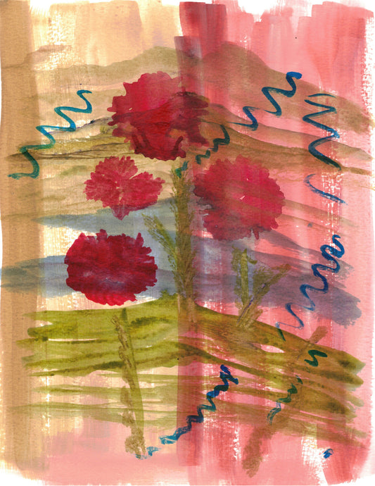Aquarelle œuvre Originale en téléchargement | Coloriage inversé | Collection d'art thérapeutique 021