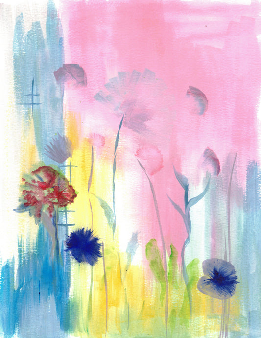 Aquarelle œuvre Originale en téléchargement | Coloriage inversé | Collection d'art thérapeutique 025