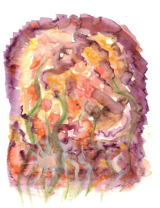 Aquarelle œuvre Originale en téléchargement | Coloriage inversé | Collection d'art thérapeutique 034