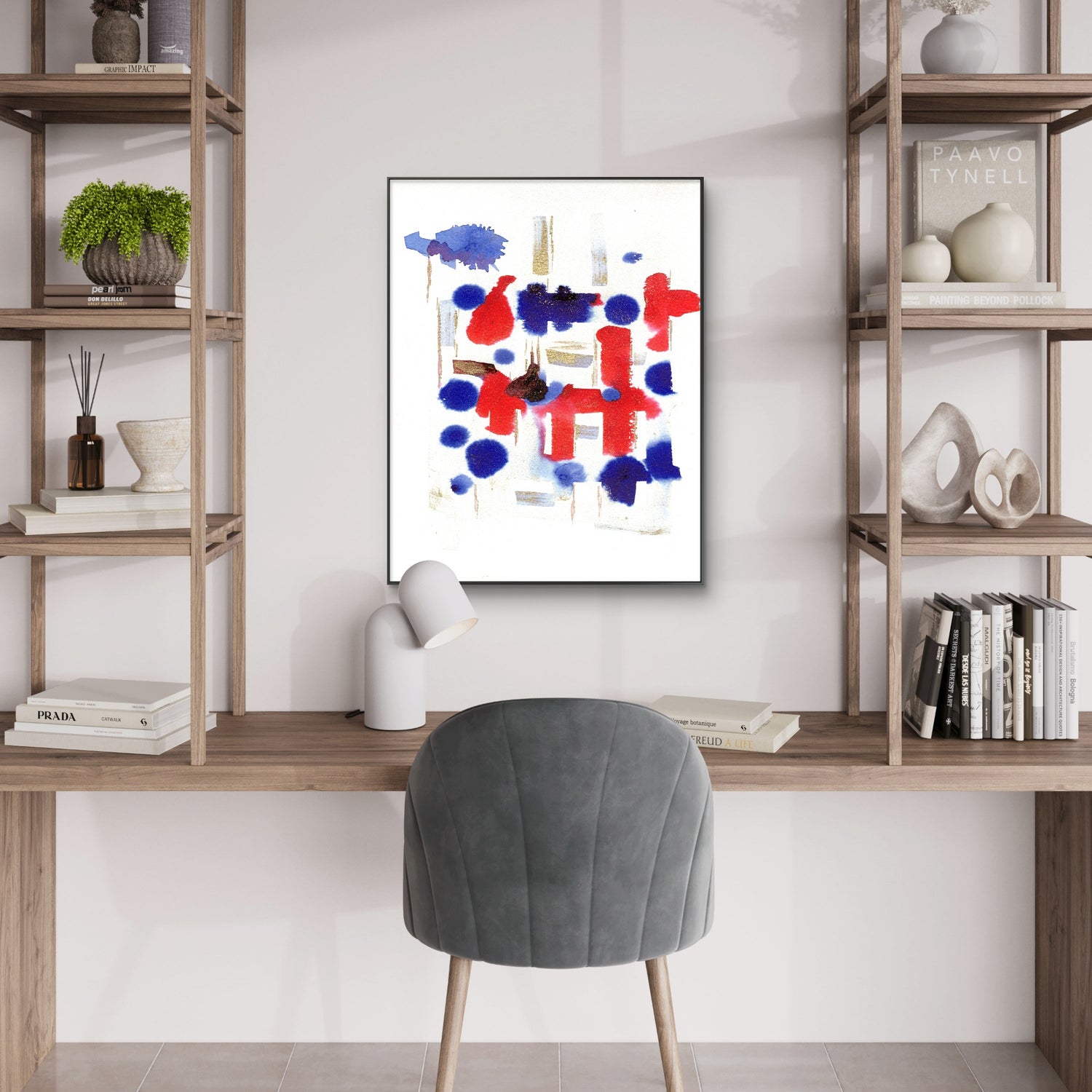 Classic Semi-Glossy Paper Metal Framed Poster Structure Carmine