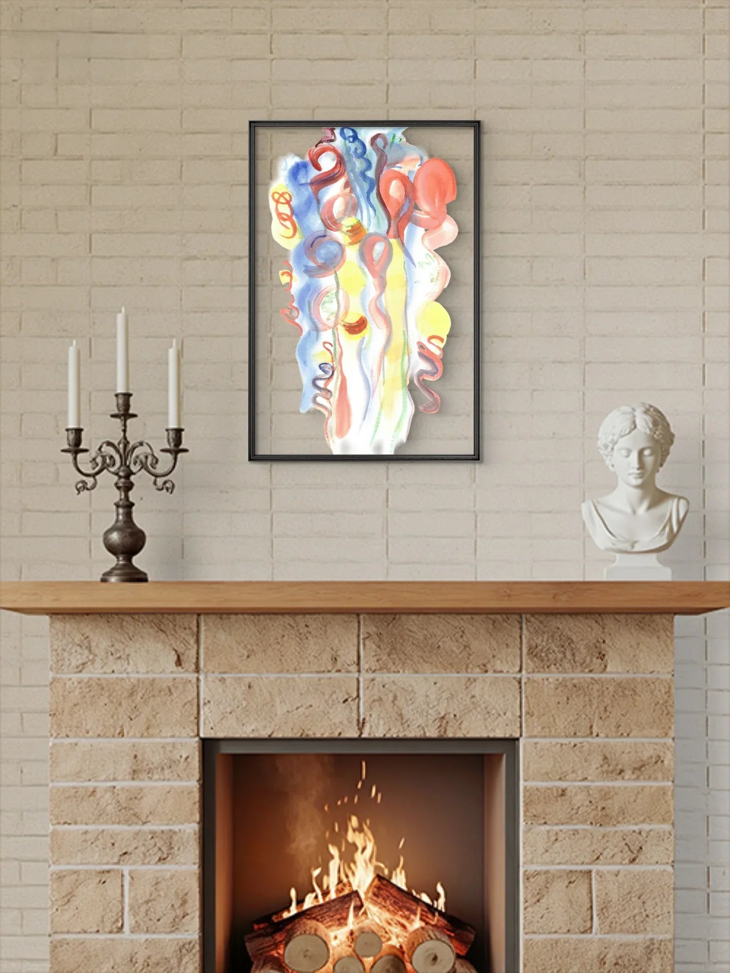 Affiche Encadrée Museum-Quality Matte Paper Wooden Framed Poste Urban Parade - Laure Leprince - Artiste Peintre