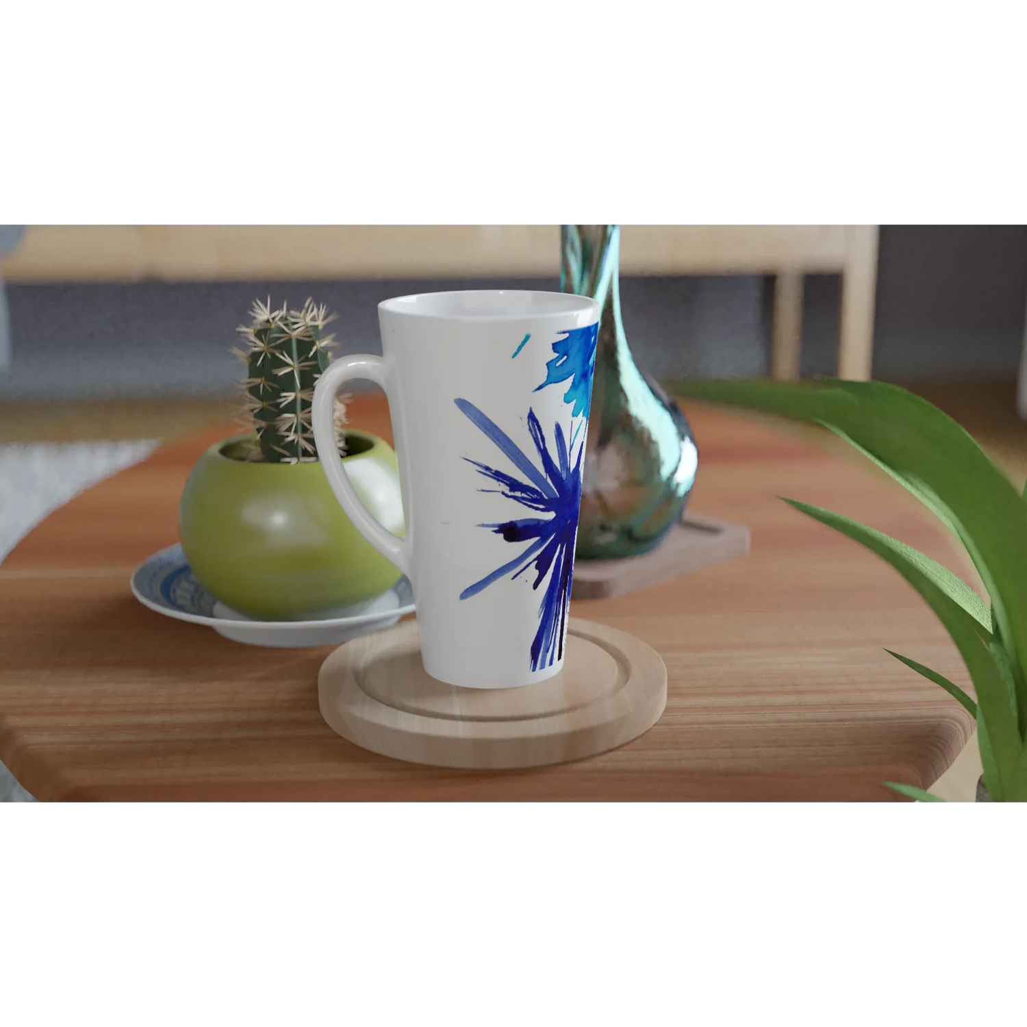 Mug à Latte en Céramique Blanche 500 ml boreales – Élégant, durable et brillant - Laure Leprince - Artiste Peintre