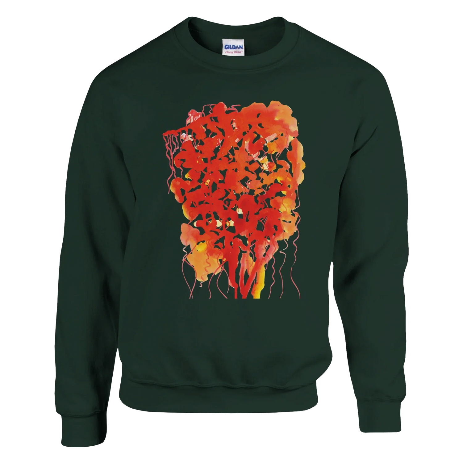 Sweatshirt Unisexe Classique Eclats Corail – Impression Artistique Multicolore - Laure Leprince - Artiste Peintre