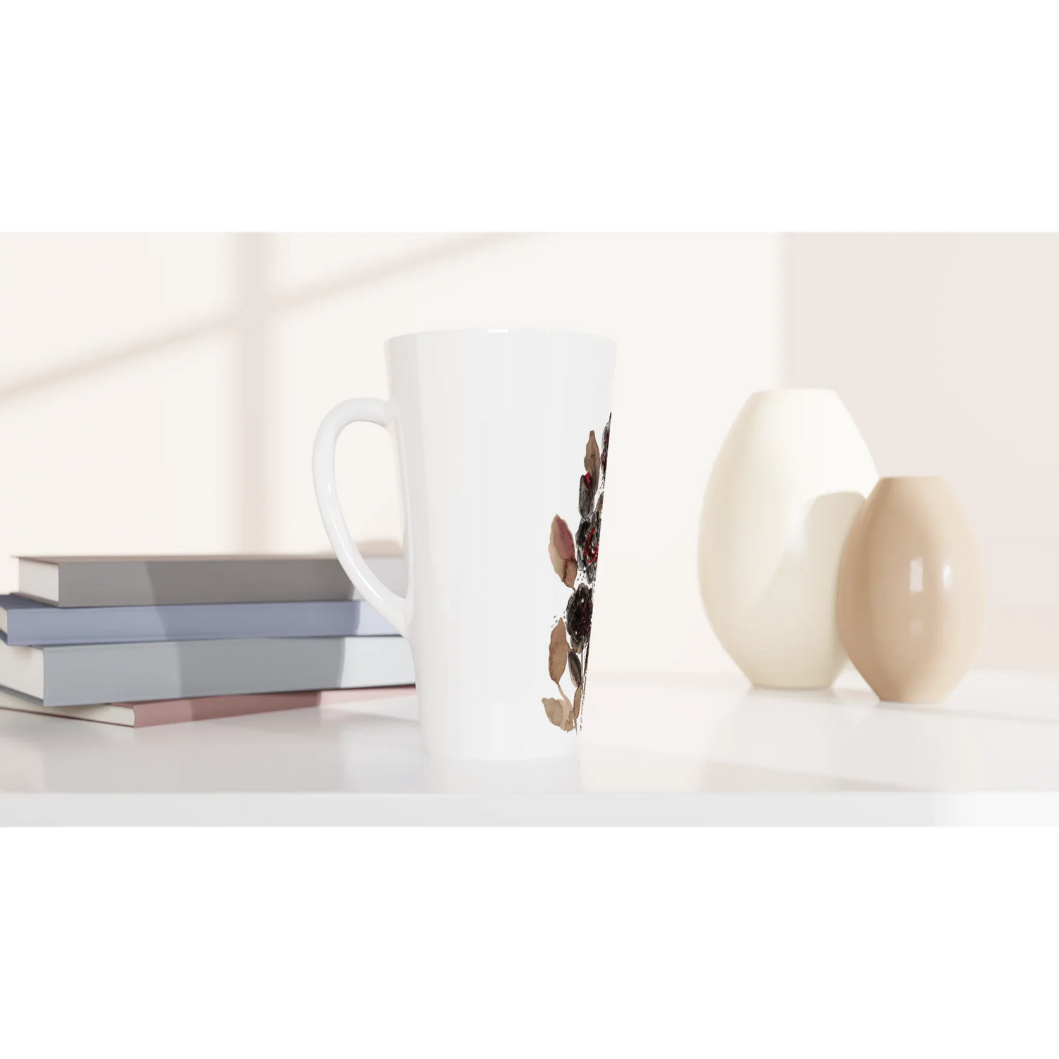 Mug à Latte en Céramique Blanche 500 ml Automne – Élégant, durable et brillant - Laure Leprince - Artiste Peintre