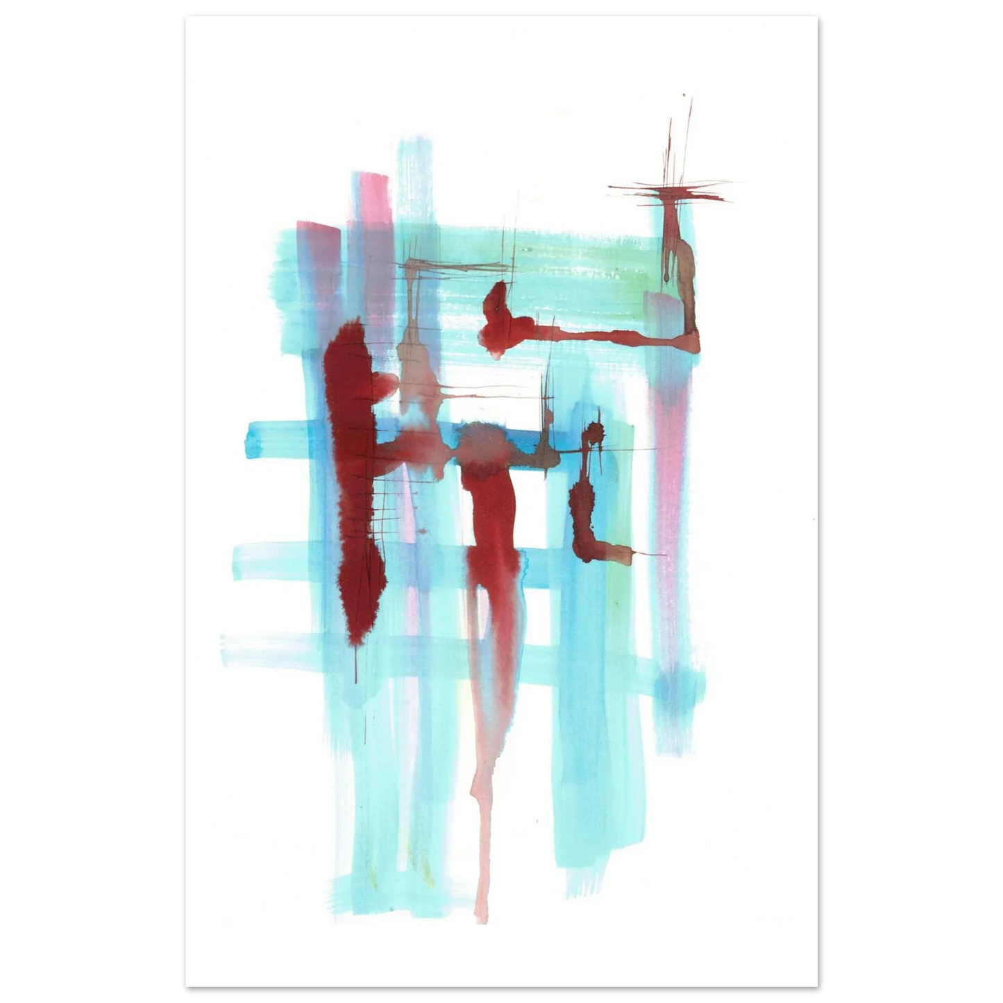 Premium Matte Paper Poster Aquarelle Originale RDJ3-10 - Laure Leprince - Artiste Peintre