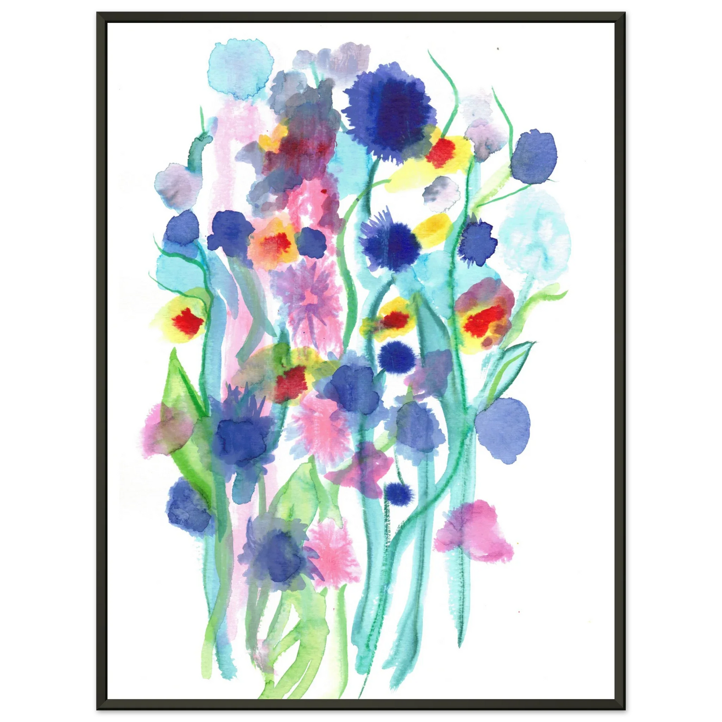 Classic Semi-Glossy Paper Metal Framed Poster Jardin Chromatique - Laure Leprince - Artiste Peintre
