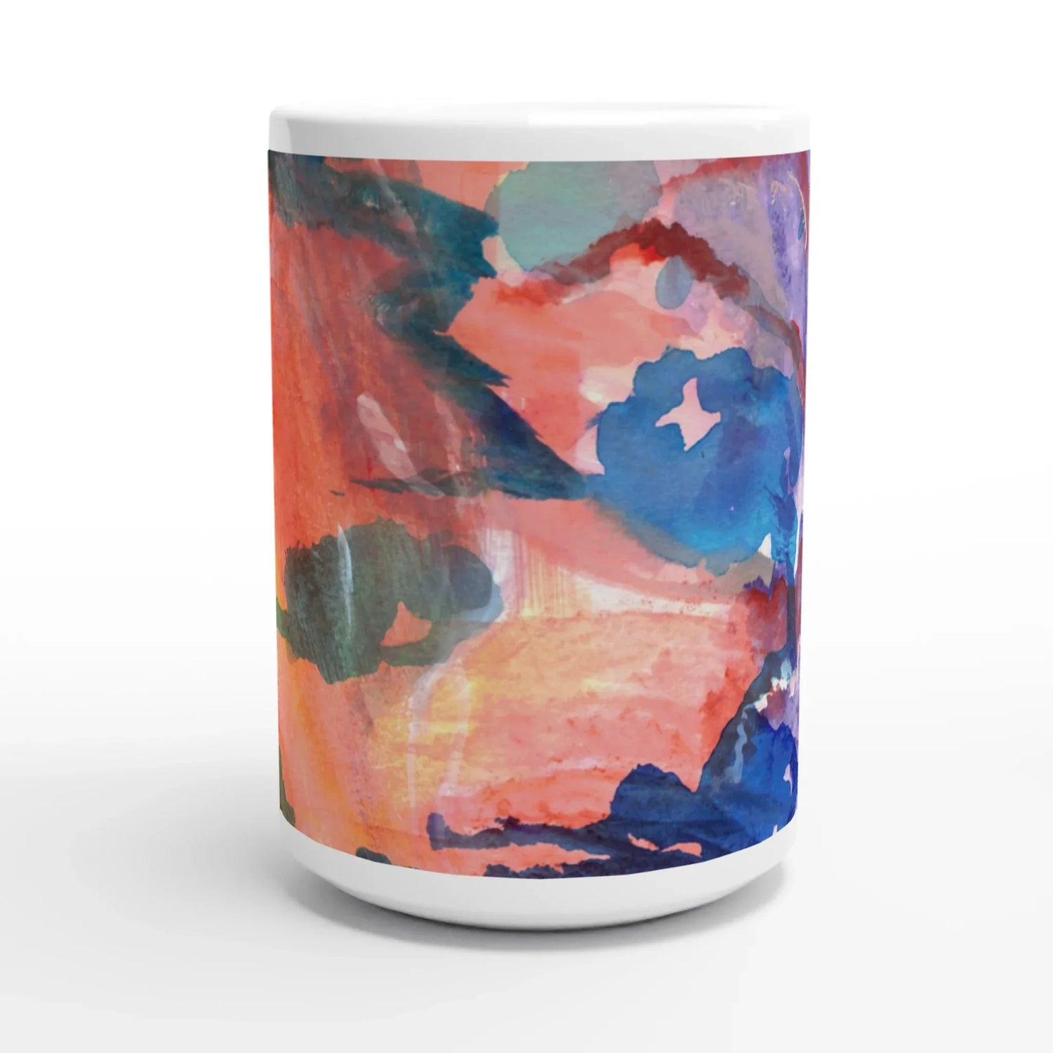 Mug en céramique blanche 44 cl Neon mirage – Grand format, design et qualité durable - Laure Leprince - Artiste Peintre